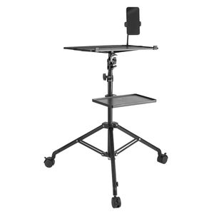 Supporto per Proiettore Regolabile in Altezza con 2 Ripiani e Ruote - Product Image 1