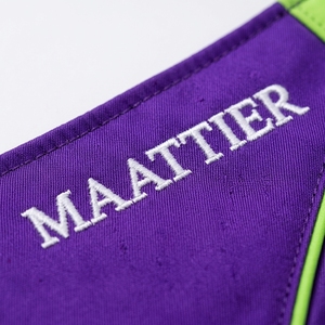 Chaqueta Bomber MAATTIER Morado Verde Lima, Satinada con Bloques de Color, Cierre de Cremallera, Puños Acanalados, Estilo Deportivo Casual, Fabricante Mayorista Personalizado - Product Image 3