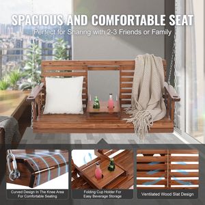 Dondolo da Veranda in Legno da 1,5 m Migliorato, Robusto Dondolo da Giardino con Capacità di Carico di 400 kg per Cortile e Giardino, Utilizzabile anche in Interni - Product Image 4