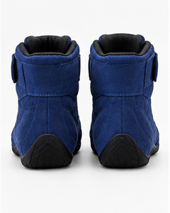 Chaussures de course sportives bleues en cuir véritable, hauteur cheville, semelle extérieure en caoutchouc, fermeture auto-agrippante, respirantes, légères, toutes saisons - Product Image 4