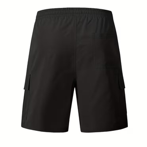 Pantalones Cortos Cargo Casuales para Hombre, Cintura Media, Tejido Sólido, Cordón Ajustable, Cintura Elástica, Secado Rápido, Ligeros, con Múltiples Bolsillos - Product Image 2