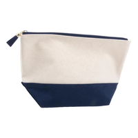 2024 personnalisable dame voyage organisateur Simple imprimé noir uni coton toile maquillage étui à la mode fermeture éclair cosmétiques sac