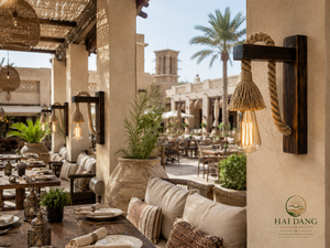 Lámpara de Pared de Madera de Pino y Cuerda de Yute Hecha a Mano en Vietnam, Decoración para Vestíbulo de Hotel, Venta al Por Mayor - Product Image 3
