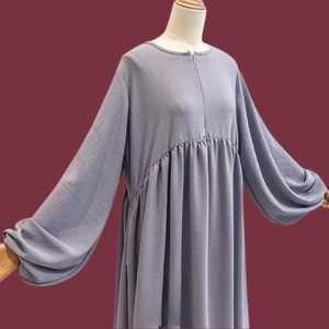 Abaya de poliéster de moda islámica para mujer, diseño étnico de manga larga, con estampado digital/reliéfico, hiyab, naqab. - Product Image 3