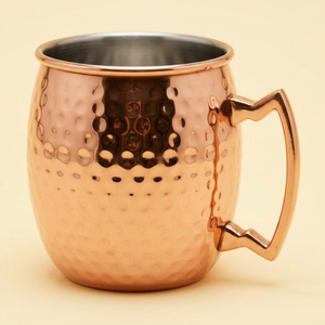 Custom Logo <b>Moscow</b> <b>Mule</b> Mug Plain Polish Copper Plated Beer <b>Cup</b> Premium Double Wall Shatterproof Metal Cocktail Drinkware Bar - Product Image 5
