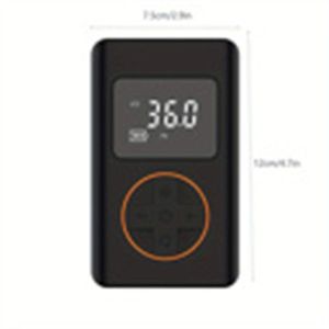 1pc <b>Black</b> 3600mAh Portable Car Inflation <b>Pump</b> Intelligent Wireless Multifunctional Electric Tire Inflator - Product Image 2