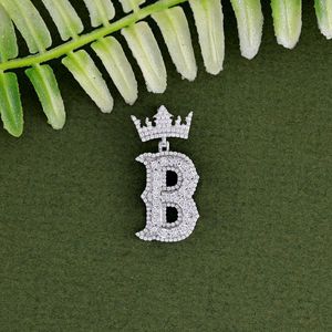 Collar de Plata de Ley 925 con Colgante de Letra B en Forma de Corona, Estilo Hip Hop, con Incrustaciones de Circonita Cúbica, Joyería de Lujo - Product Image 5