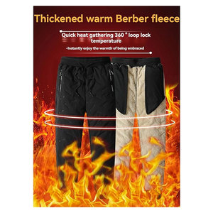 Winter Fleece Lined Pants for Men Warm Sherpa Sweatpants Thermal Active <b>Work</b> Snow Sweat Pants with Zipper Pockets Casual - Product Image 4