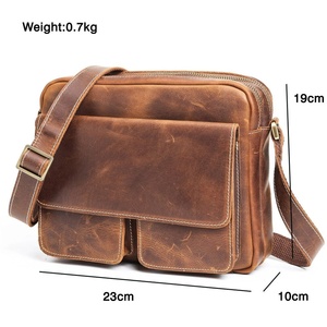 Bolso para portátil de cuero genuino hecho a mano, marrón, estilo mensajero, ligero, de alta calidad, el mejor bolso para portátil de cuero. - Product Image 3