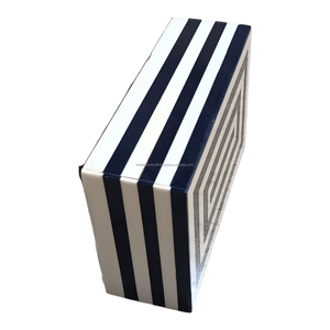 Organizador de Joyas de Resina Hecho a Mano de Primera Calidad - FASHION CRAFT Rectángulo Azul Marino Pulido - Regalo Perfecto y Decoración para el Hogar - Product Image 4