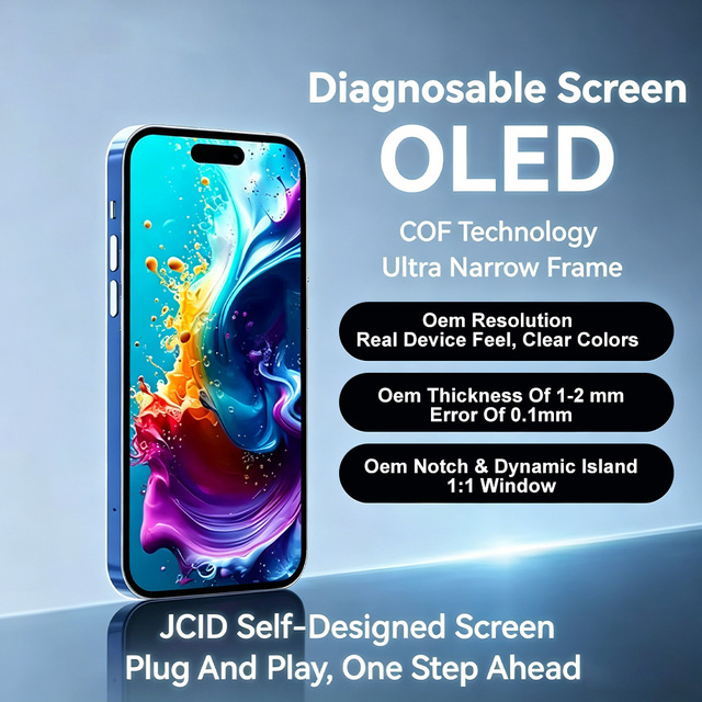 Replacement Soft OLED Screen for Iphone 12 13 14 15 16 17 Pro Max High Refresh Rate Diagnosable Display for Iphone