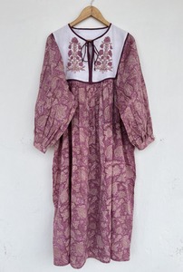 Vestido largo de algodón con estampado paisley para mujer, manga 3/4, cuello con lazo, estilo bohemio, para verano, fiestas, holgado, para picnic y vacaciones. - Product Image 6