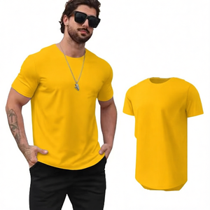 เสื้อยืดคอกลมแขนสั้นสีดำสำหรับผู้ชาย ทรงปกติ ผ้าฝ้ายเจอร์ซีย์ สีพื้นเรียบ ทอแบบเรียบง่าย สวมใส่สบาย - Product Image 6