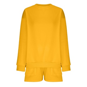 เสื้อสเวตเตอร์ถักไหมพรมสีเหลืองสำหรับผู้หญิง แบบ 2 ชิ้น เสื้อตัวยาว คอปาด ทรงหลวม สวมใส่สบาย สีพื้น ผ้าฝ้าย 100% ป้องกันแบคทีเรีย - Product Image 6