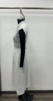 Robe chemise rayée 100 % coton à manches courtes, longueur genou, col rabattu, décontractée, boutonnée, coupe trapèze, respirante, naturelle, pour l'été et le quotidien
