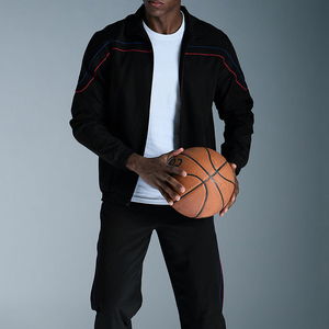 Ensemble de survêtement sportif pour homme en nylon et polyester, veste zippée coupe-vent, survêtement personnalisé avec logo, design uni, style hip-hop streetwear - Product Image 4
