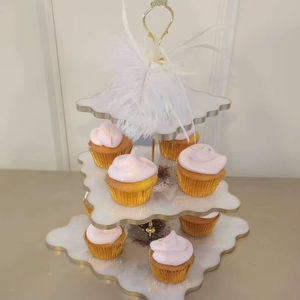 Elegante Soporte para Pastel de Resina Ecológica No Tóxica con Acabado Liso y Brillante para Bodas, Cumpleaños, Baby Shower, Celebraciones, Mesa de Postres - Product Image 1