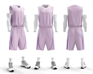 Tenue de basketball athlétique durable, maillot et short personnalisés avec logo d'équipe, respirants, pour les matchs de ligue - Product Image 2