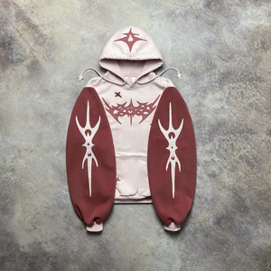 Sweat à capuche surdimensionné Y2K personnalisé avec logo, streetwear pour hommes, sweat à capuche en coton molletonné de haute qualité, broderie, couleurs contrastées, fabricants de sweats à capuche pour hommes - Product Image 4