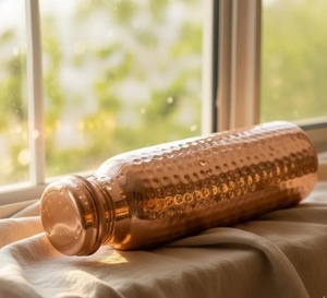 Botella de Cobre Martillado para Cerveza, Diseño Clásico, Tapa Push-Pull, a Prueba de Fugas y Segura para Alimentos, Capacidad de 1 Litro - Product Image 5