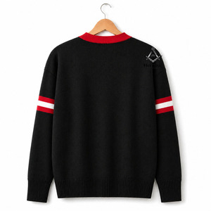 HMR Black Red Delta Sigma Women Greek Acrylic <b>Cardigan</b> Sorority Embroidered Ladies Custom Style Acrylic <b>Cardigan</b> <b>Sweater</b> - Product Image 3