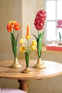 Antiqued Gold Metal Flower <b>Candlestick</b> Decorative Candle Holder Floral Design Table Centerpiece Home Decor - Product Image 4
