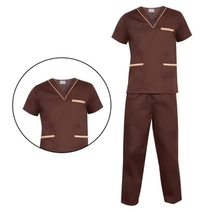 Ensemble de blouses médicales marron, uniformes professionnels de santé, vêtements de travail respirants et durables pour les infirmières - Product Image 3