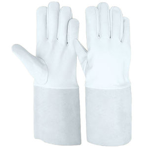 Heavy Duty Goat Skin Leather Tig Welding Gloves <b>Fire</b> Resistant Palm Reinforcements Welder GlovesResistant <b>Fire</b> Safety Work Glove - Product Image 1