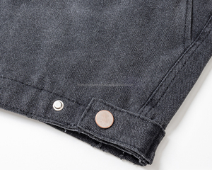 Vintage réversible fermeture à glissière Denim vestes de travail pour hommes femmes brodé lâche lourd lavage endommagé manteaux décontracté - Product Image 4