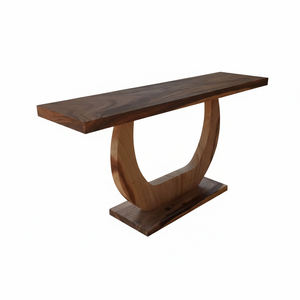 Exclusiva Mesa Consola Escultural Moderna de Madera de Suar Natural Ajustable y Ecológica para Sala de Estar y Pasillo de Lujo - Product Image 1