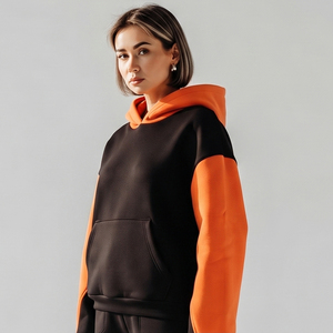 Sweat à capuche ample pour femme en molleton de coton 550 GSM, style streetwear hiver, coupe oversize - Product Image 3