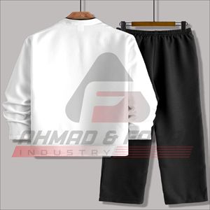 Conjunto Deportivo de 2 Piezas para Hombre, Verano, Bloques de Color en Contraste, Transpirable, Felpa, Suave y Cómodo, Estilo Casual/Urbano, Ahmad Fahad - Product Image 1