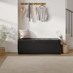 43 Inches <b>Foldable</b> Ottoman Storage <b>Bench</b> 660 Lbs Capacity Upholstered Foot Rest Stool for End Bed Living Room - Product Image 2