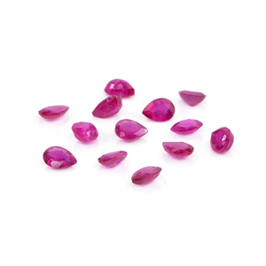 Rubíes naturales de Bangkok calibrados en forma de pera de 2x3 mm, piedras preciosas de rubí facetadas sueltas naturales para la fabricación de joyas, listas para usar. - Product Image 1