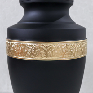 Black Engraved High Quality Aluminium Adult Cremation urn funeral supplies <b>memorial</b> Aluminium Metal Engraved Adult Cremation urn - Product Image 5