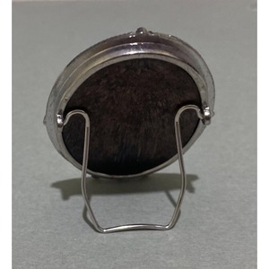 Oval Aluminum Photo <b>Frame</b> <b>with</b> Silver Metal Border Floral Design Tabletop Vertical Display - Product Image 5