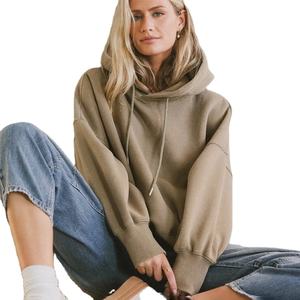 เสื้อสเวตเตอร์มีฮู้ดสำหรับผู้หญิง ผ้าฝ้าย/ใยไผ่คุณภาพสูง ทออย่างดี ระบายอากาศได้ดี ไม่ยับง่าย ทรงโอเวอร์ไซส์ สวมใส่สบาย เหมาะสำหรับฤดูหนาว - Product Image 3