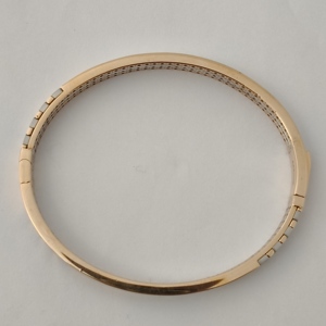 18ct Rose Gold Sapphire Two-Tone Inlay <b>Bangle</b> Bracelet <b>Men's</b> Minimalist Geometric Design Luxury Daily Wear Party Gift - Product Image 2