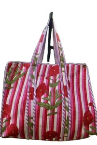 Bolsa de Mano Acolchada de Algodón Personalizable Hecha a Mano en India, con un Elegante Diseño de Letras, para Uso Diario en el Supermercado, Personalizada para Novias y Bodas - Product Image 2