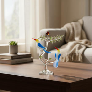 Ornement en verre soufflé à la main, couple d'oiseaux, figurine artisanale - Product Image 2