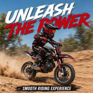 Mini moto à essence noire de 49 cm³ avec démarrage manuel, moto à 2 temps pour enfants, course et divertissement, moto tout-terrain pour enfants - Product Image 2