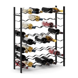 Porte-bouteilles à vin moderne en métal, design élégant et incurvé, pour présentation sur table ou bar - Product Image 5