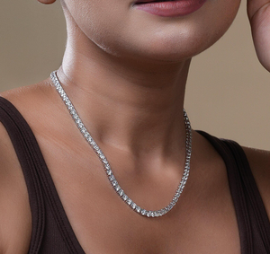 Collar de Diamantes Cultivados en Laboratorio Personalizado, Cadena de Plata, Diamante de Corte Brillante Redondo, Joyería Fina de Alta Calidad, Certificado IGI, Estilo Vintage - Product Image 5