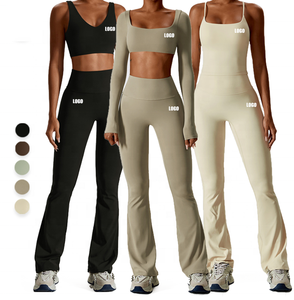 Ensemble de vêtements de yoga sans couture personnalisés avec logo, ensemble de sport pour femmes, ensembles de fitness pour femmes - Product Image 1