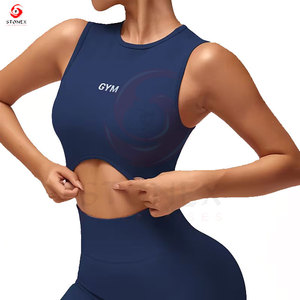 Ensemble de sport élégant deux pièces pour femme avec leggings taille haute et soutien-gorge léger écologique pour l'exercice à haute intensité - Product Image 1