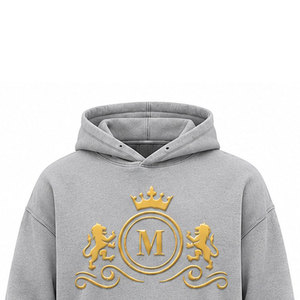 Survêtement à capuche pour homme Mudassar, 450 g/m², 100 % coton, imprimé en relief, fermeture à cordon, logo sur toute la longueur - Product Image 2