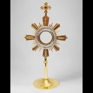 Espejo monstrario de latón personalizado con detalles, decorativo para mesa, para uso en bodas y iglesias católicas. - Product Image 6