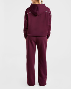 Conjunto Deportivo de Dos Piezas para Mujer con Logotipo Personalizado, Sudadera con Capucha y Pantalones Deportivos con Ribete, Ropa Deportiva Transpirable - Product Image 3