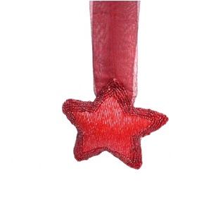 Adorno Navideño de Cristal con Forma de Estrella y Patrones Verticales, Hecho a Mano, para Decoración Festiva y Fiestas de Cumpleaños - Product Image 1