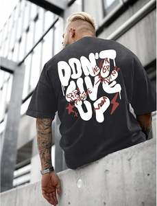 Camisetas Oversize para Hombre, Estampadas Vintage, Estilo Urbano, Lavado Ácido, con Estampado de Letras Positivas, Tops de Algodón - Product Image 4